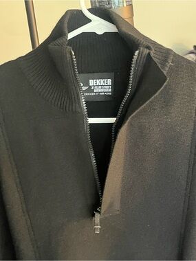 Dekker Black Zip-Up Mock Neck Sweater